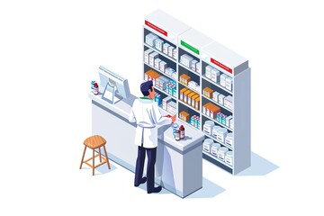 pharmacist isometric style