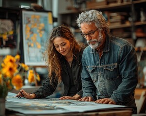 Collaborative Diverse Team of Creative Professionals Working on Design Project in Modern Studio