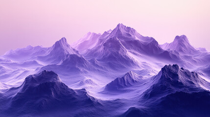 Fototapeta premium A serene landscape of purple mountains under a soft gradient sky.