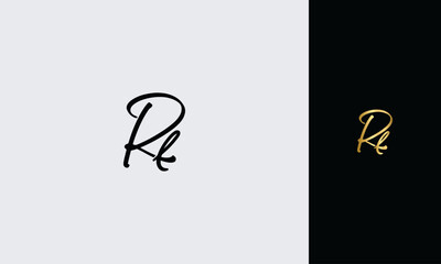 Initial letter RL luxury golden color,overlapping Shape Signature Monogram elegant monogram logo