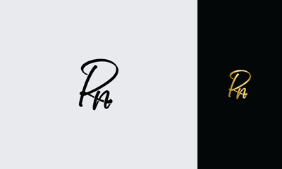 Initial letter RN luxury golden color,overlapping Shape Signature Monogram elegant monogram logo