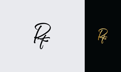 Initial letter RT luxury golden color,overlapping Shape Signature Monogram elegant monogram logo