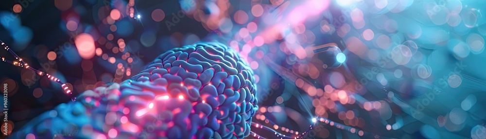 Poster abstract image featuring vibrant colors and dynamic patterns, representing technology and innovation
