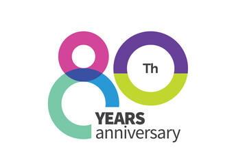 80th Colorful Anniversary Logo Template