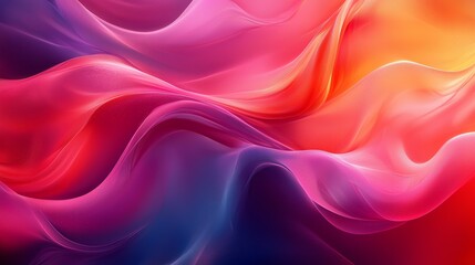 Obraz premium Abstract colorful waves in vibrant shades of pink, purple, and orange creating a dynamic visual experience suitable for artistic backgrounds