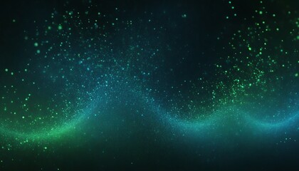 Obraz premium blue and green glowing particles form an abstract background.