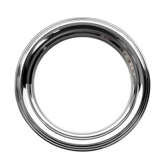 A shiny silver ring with a polished surface, perfect for jewelry designs or decorative applications.