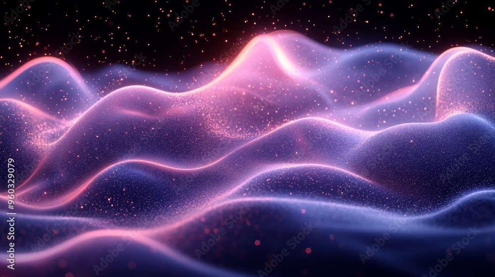 Aufkleber ethereal waves of light and color create a mesmerizing background in a cosmic landscape of soft hues