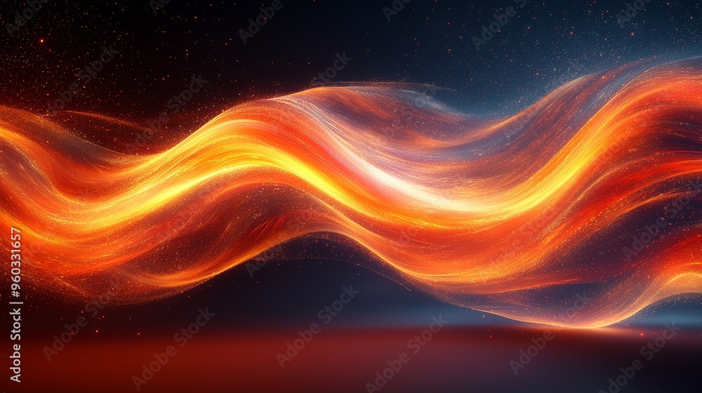 Poster colorful swirling patterns of light create an abstract art effect in a vibrant display of red and or
