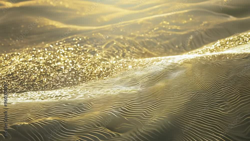 Poster static video of beautiful abstract wave background with glittery, sparkling texture.