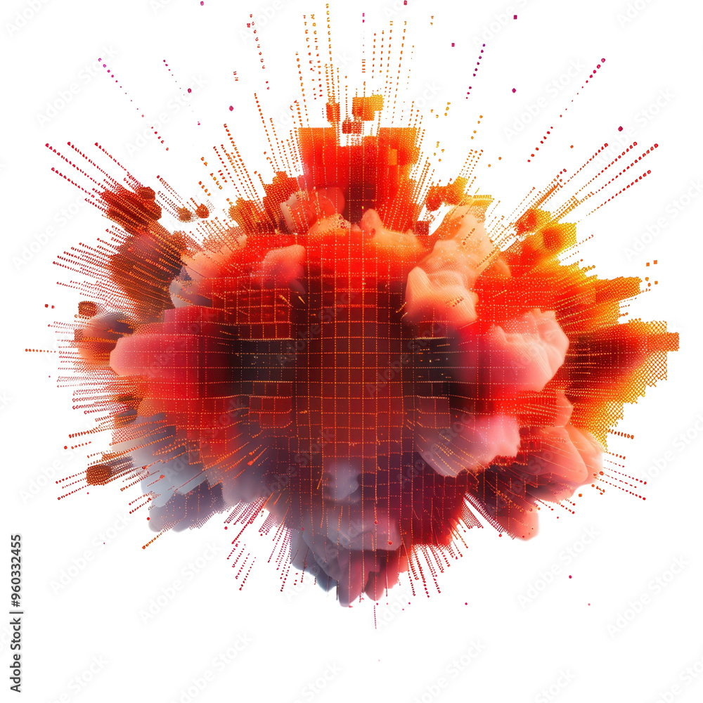 Poster a vibrant explosion of colors creating a dynamic and energetic visual effect, perfect for modern des