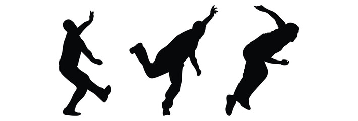 Cricket player vector game silhouette