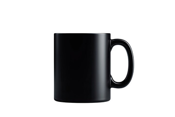 A sleek black mug with a smooth finish