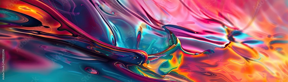 Poster vibrant abstract art with flowing colors creates an energetic and dynamic visual experience, perfect
