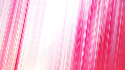 Obraz premium Abstract background with holographic diagonal pink lines on white background. Minimalistic striped shimmering banner. Trendy design of futuristic texture. Modern dynamic wallpaper with copy space.