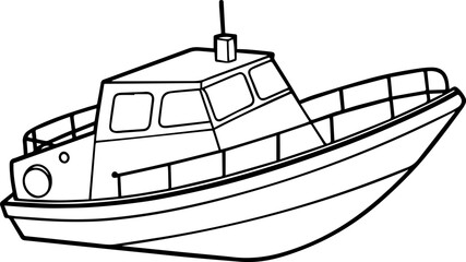 boat line art vector silhouette