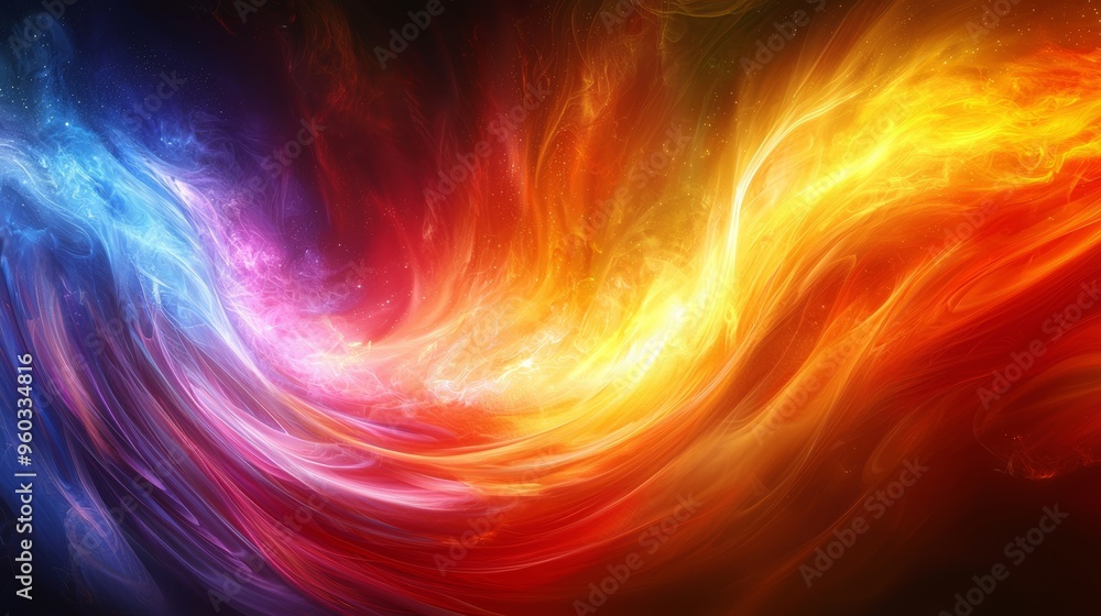 Poster vibrant swirl of colors depicting dynamic movement in an abstract artistic representation of light a