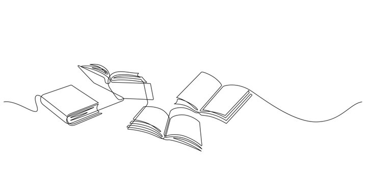 books opening page one line drawing continuous minimalist