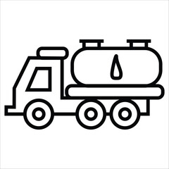 oil truck vector icon line template