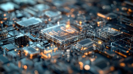 Abstract Tech Circuit Board