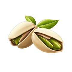 Pistachio nuts on transparent backgrounds