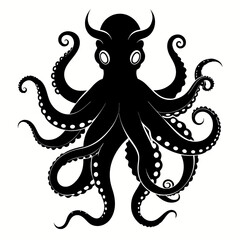 Octopus silhouette vector illustration