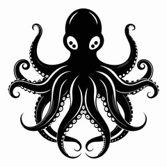 Octopus silhouette vector illustration