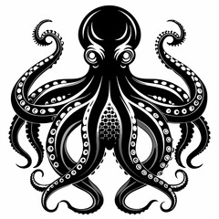 Octopus silhouette vector illustration