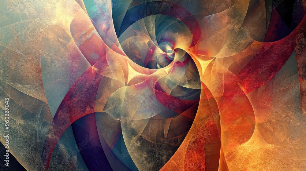 Poster a vibrant abstract swirl of colors creating a mesmerizing visual experience, ideal for creative proj