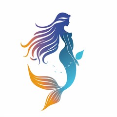 mermaid logo design with vector concept on white background