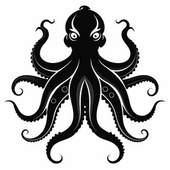 Octopus silhouette vector illustration