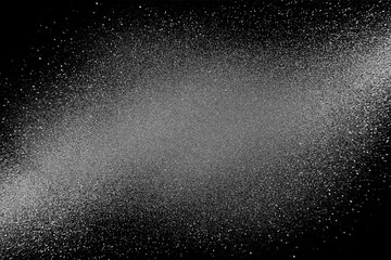 white black glitter texture abstract banner background with space. Twinkling glow stars effect. Like outer space, night sky, universe. Rusty, rough surface, grain.