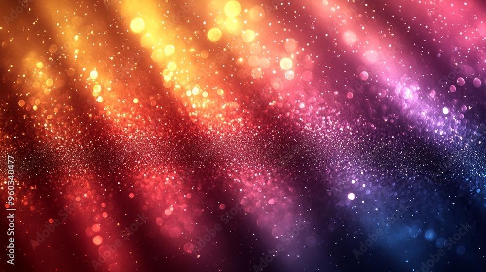 Aufkleber colorful sparkling background with vibrant lights and soft bokeh effect in a captivating display of 