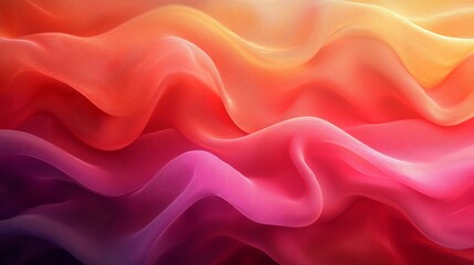 Fototapeta premium Colorful abstract waves flow seamlessly creating a vibrant display of red, pink, and orange hues in soft layers of fabric