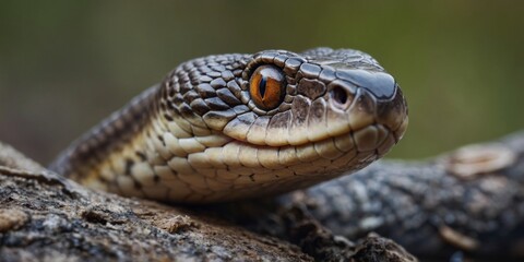 Obraz premium A snake with its head up and its tongue out.
