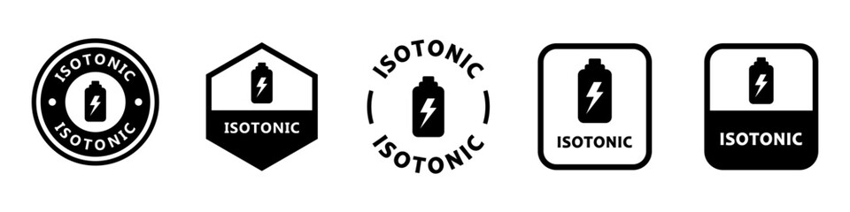 Isotonic - vector signs for drink bottle labeling.