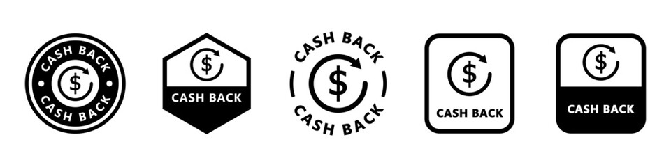 Obraz premium Cash Back - vector signs for financial offers.