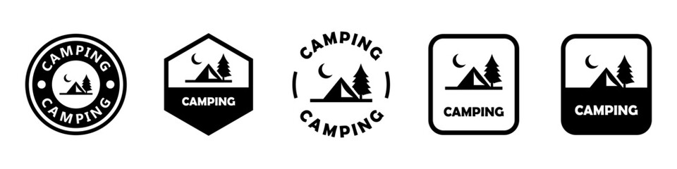 Camping - vector signs for logo or sticker.