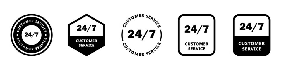 Customer Service - vector icons for telephone support line.