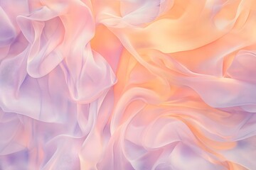 Obraz premium Chaotic Layers of Warm Peach and Cool Lavender Blending in Soft Abstract Pattern