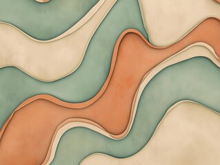 Obraz premium Earthy Abstract Textured Background with Warm Terracotta and Cool Sage Green Blended Layers