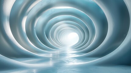Obraz premium Colorful abstract panoramic background: geometric white ring. Car backplate, 3D rendering computer digitally generated illustration
