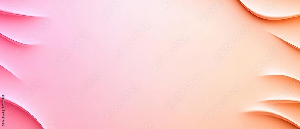 Poster a soft gradient background in pink and peach tones, featuring gentle curves and smooth textures, ide
