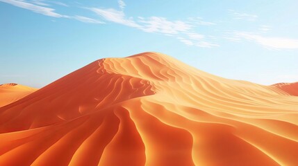 vast desert landscape low perspective sand dunes with copy space photorealistic