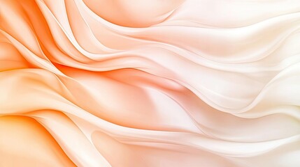 Obraz premium A soft, flowing background with gentle waves of orange and white fabric, creating a serene and calming atmosphere.