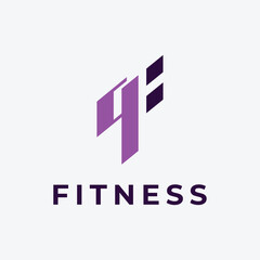 fitness logo with letter f i t design illustration.