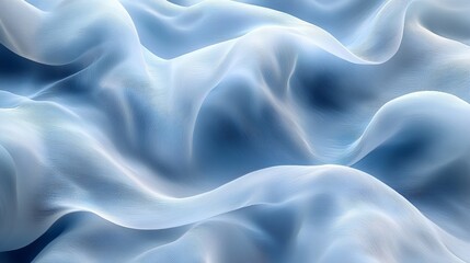 Obraz premium Soft, flowing blue fabric creates a serene atmosphere in an abstract design, evoking tranquility and fluidity in the composition