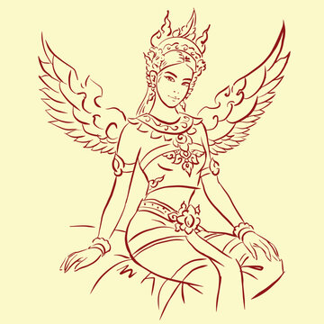 recommend clip art: angel with wings vector for card decoration illustration