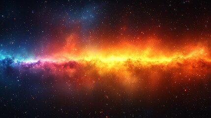 Fototapeta premium A vibrant cosmic landscape featuring colorful nebulae and stars in a breathtaking display of interstellar beauty at nighttime