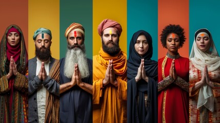 group of people from different religions and cultures divided into colors
